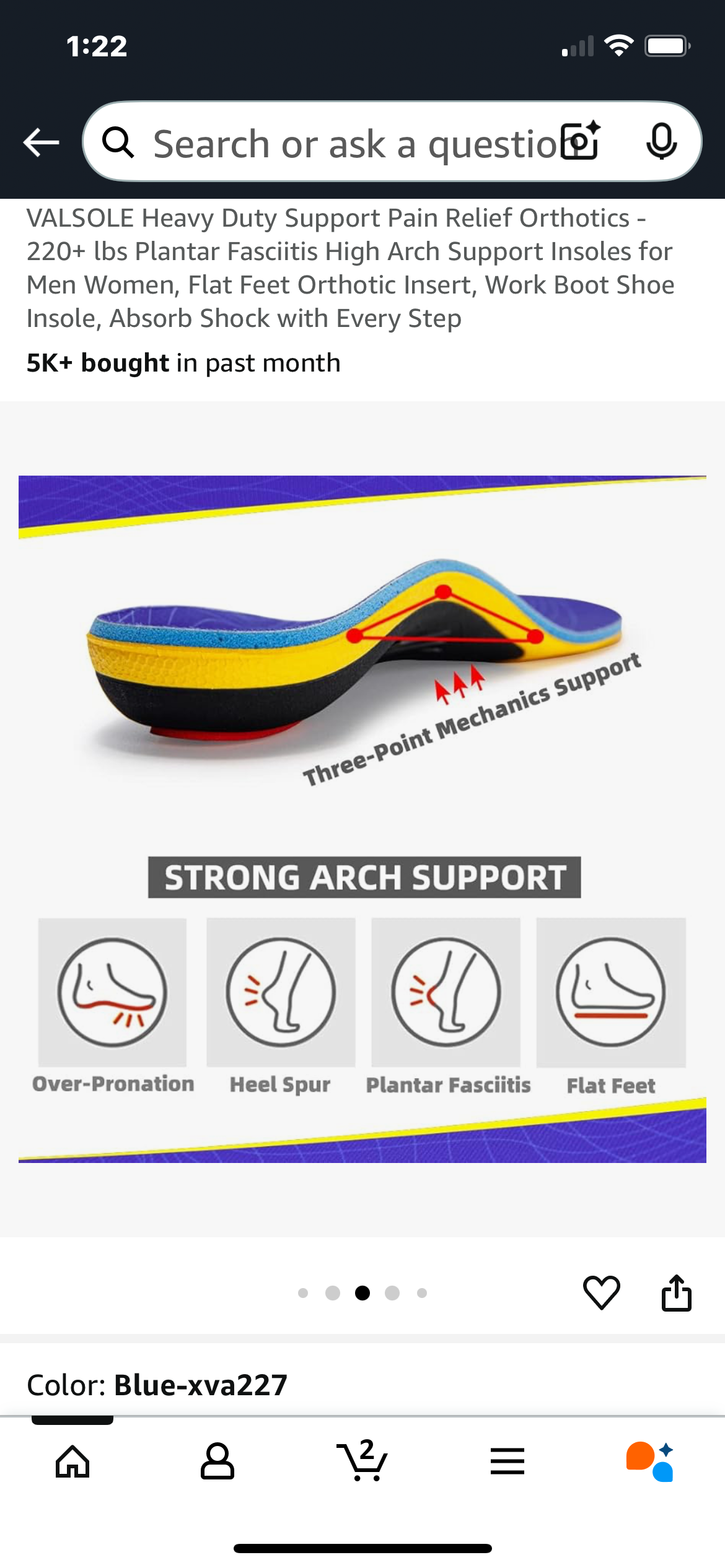 VALSOLE Heavy Duty Arch Support Insoles