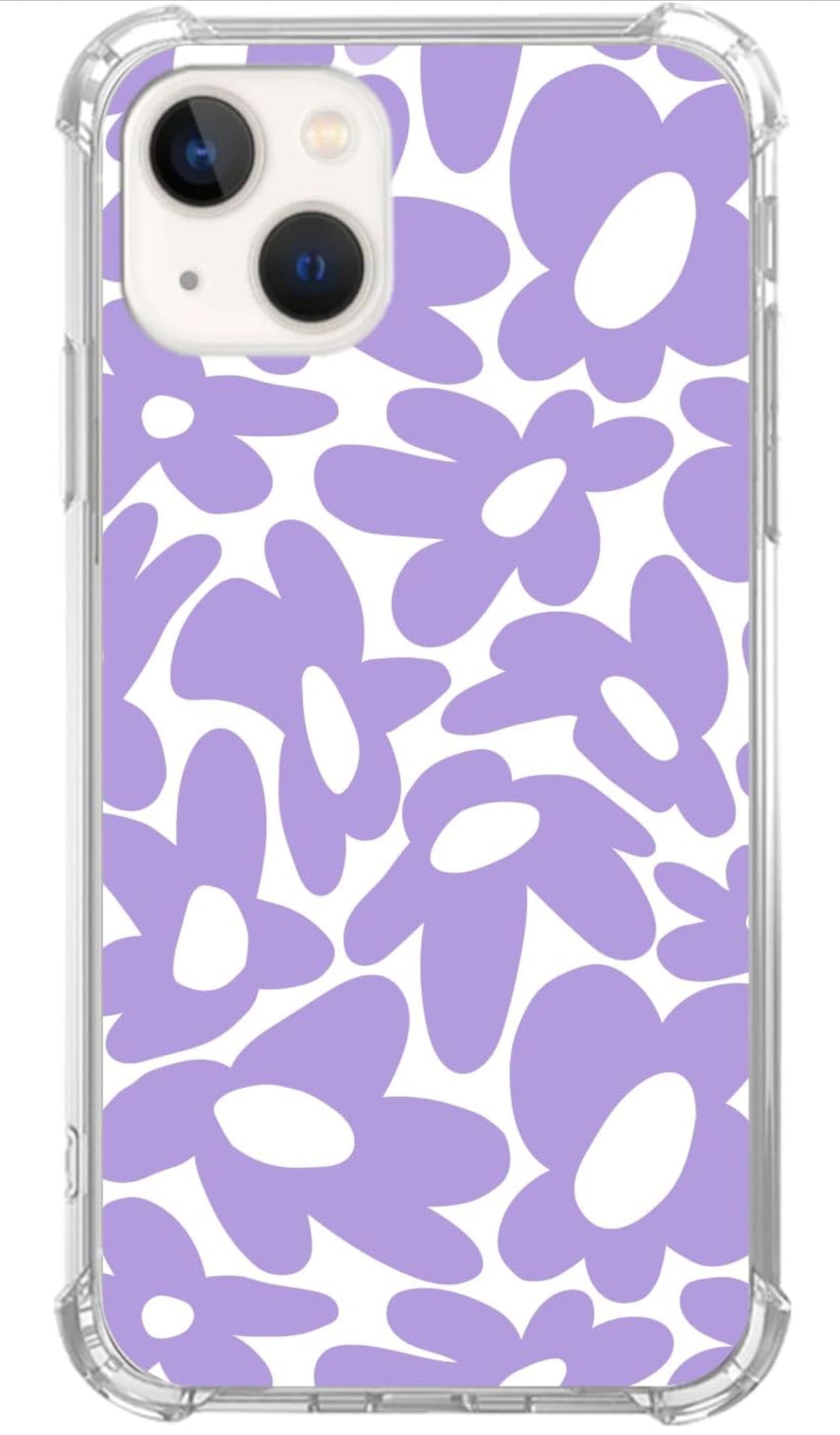 Retro Groovy Purple Flowers Case for iPhone 15