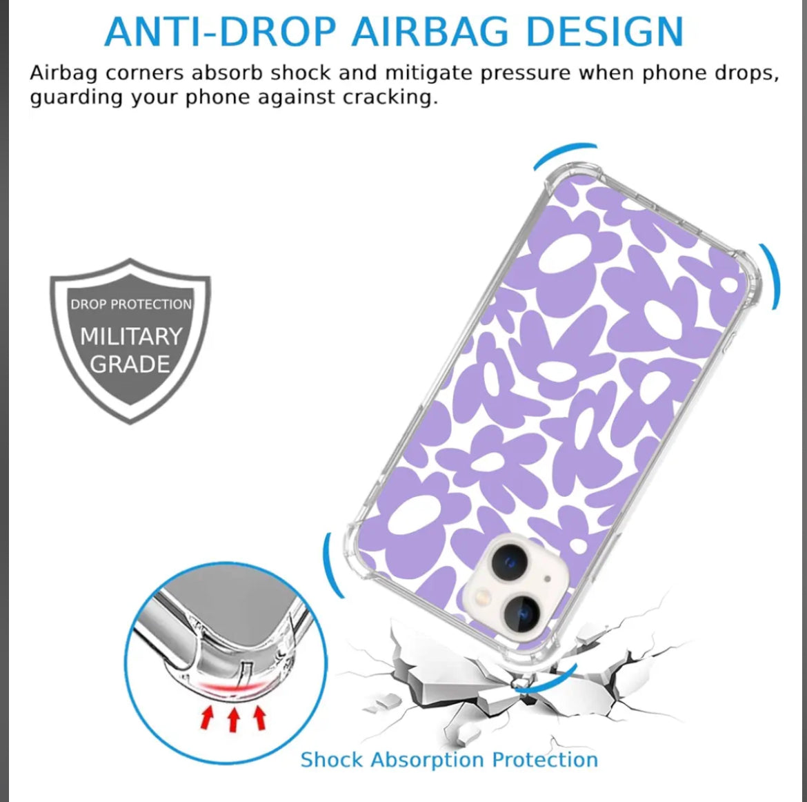 Retro Groovy Purple Flowers Case for iPhone 15