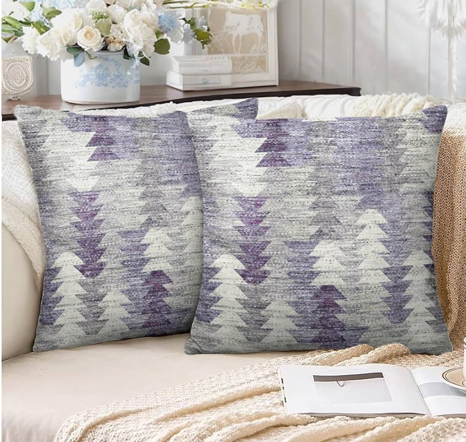 Purple Bohemian 20”x20” Double Sided Pattern Linen Pillowcases