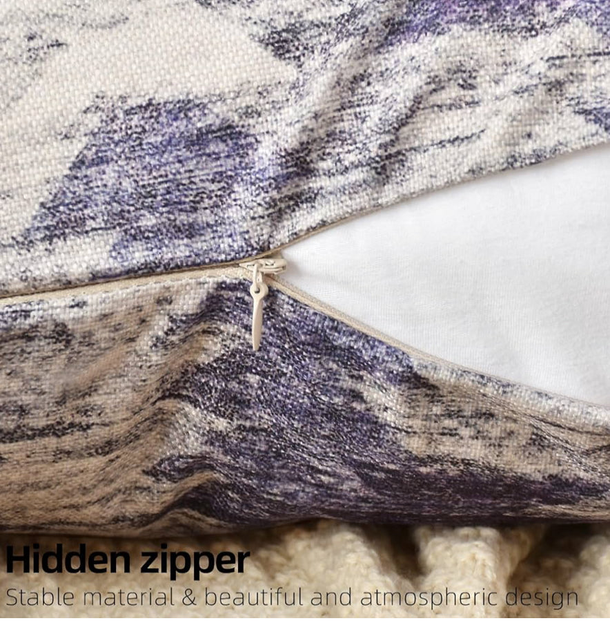 Purple Bohemian 20”x20” Double Sided Pattern Linen Pillowcases