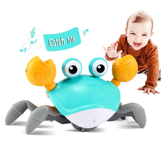 Interactive Crab Toy for Kids - Blue and Gray