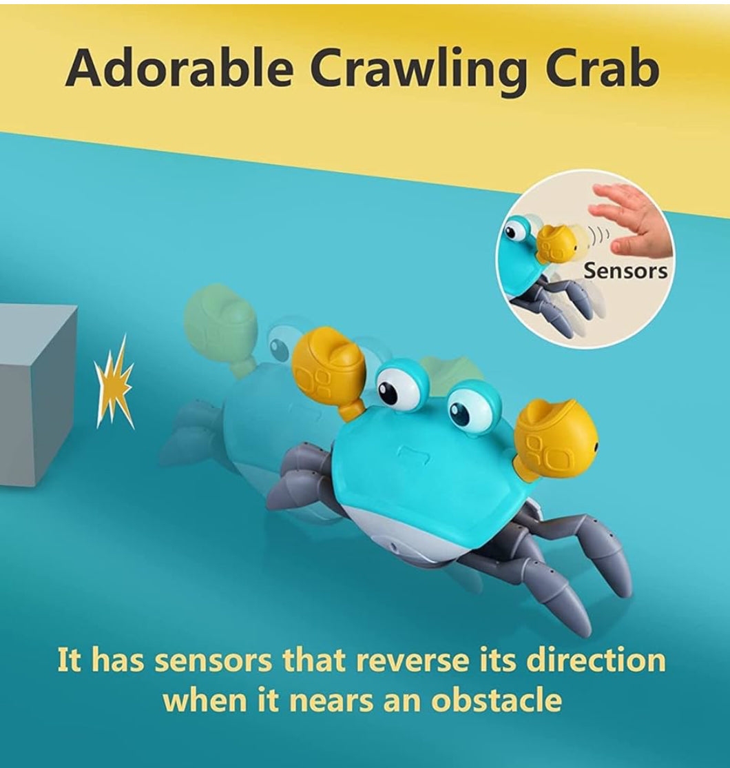 Interactive Crab Toy for Kids - Blue and Gray