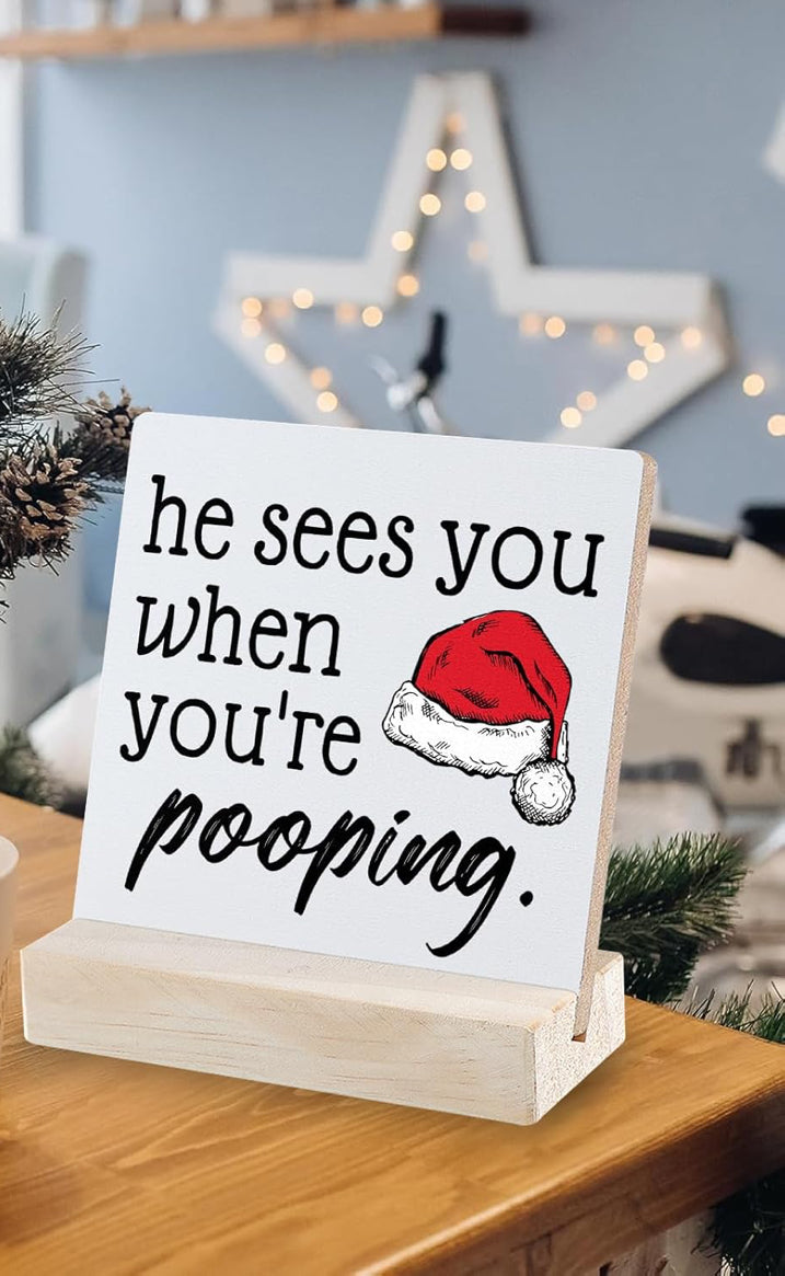 Festive Holiday Sign 4x4 Pale Yellow