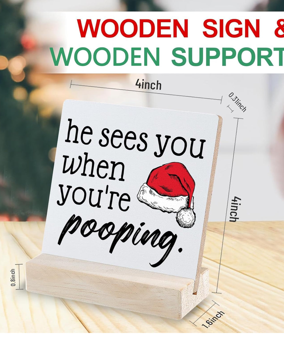 Festive Holiday Sign 4x4 Pale Yellow