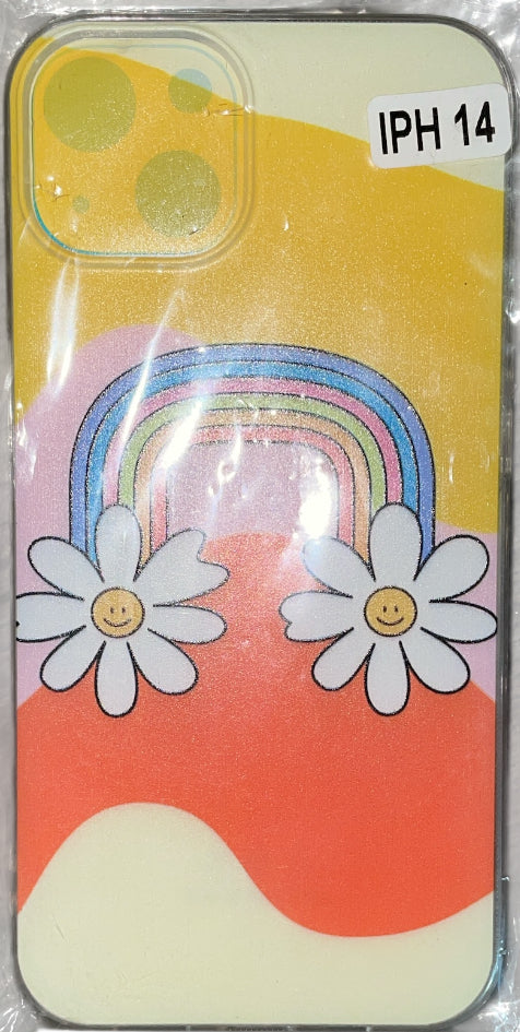 Multi Colored Rainbow and Flower case for iPhone 14