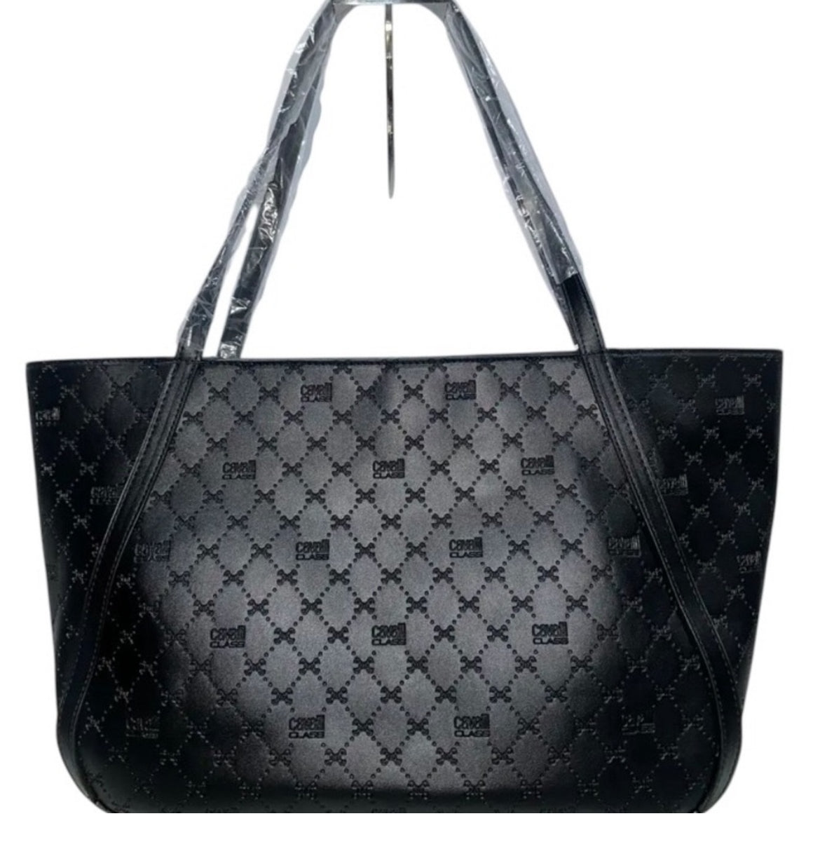 Cavalli Class Black Deboss Sandra Shopper