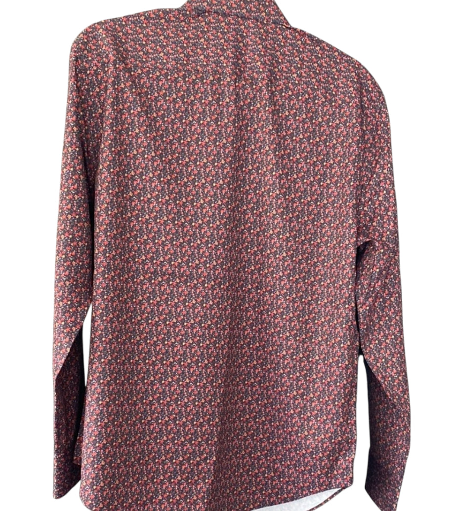 Society Of Threads Red Floral Button Down (Medium)