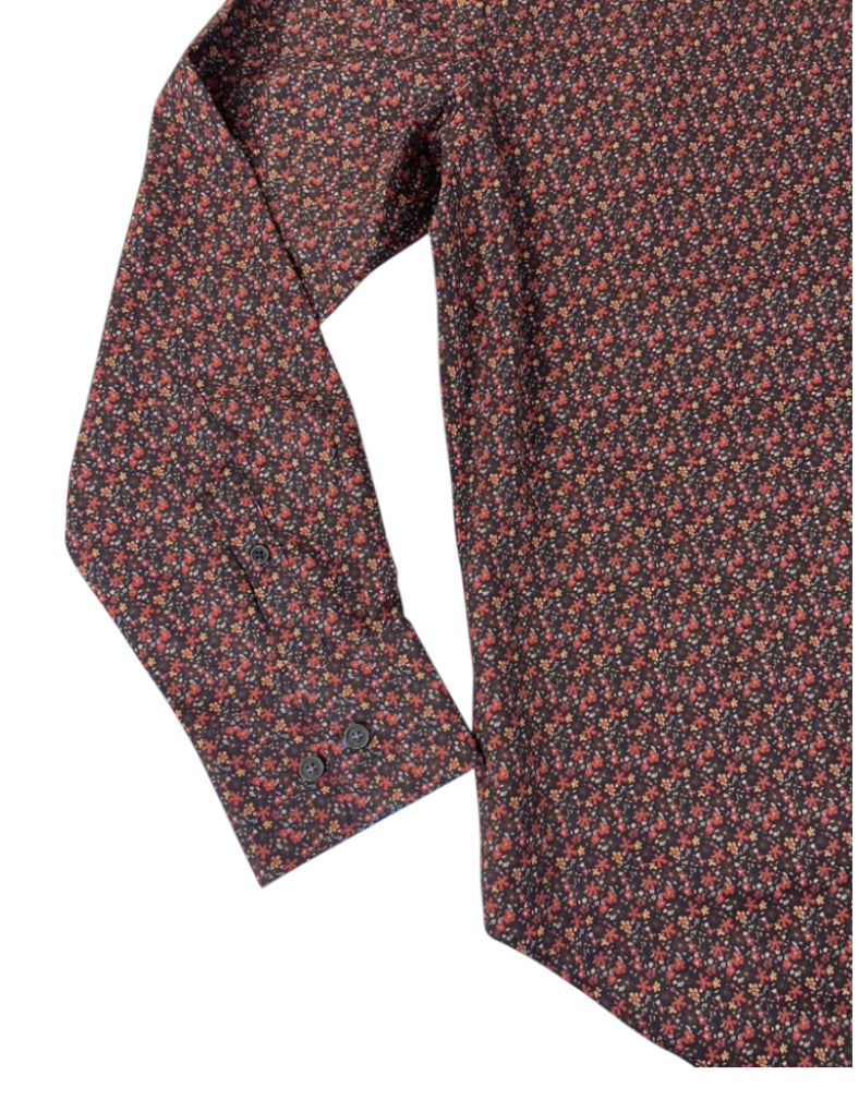 Society Of Threads Red Floral Button Down (Medium)