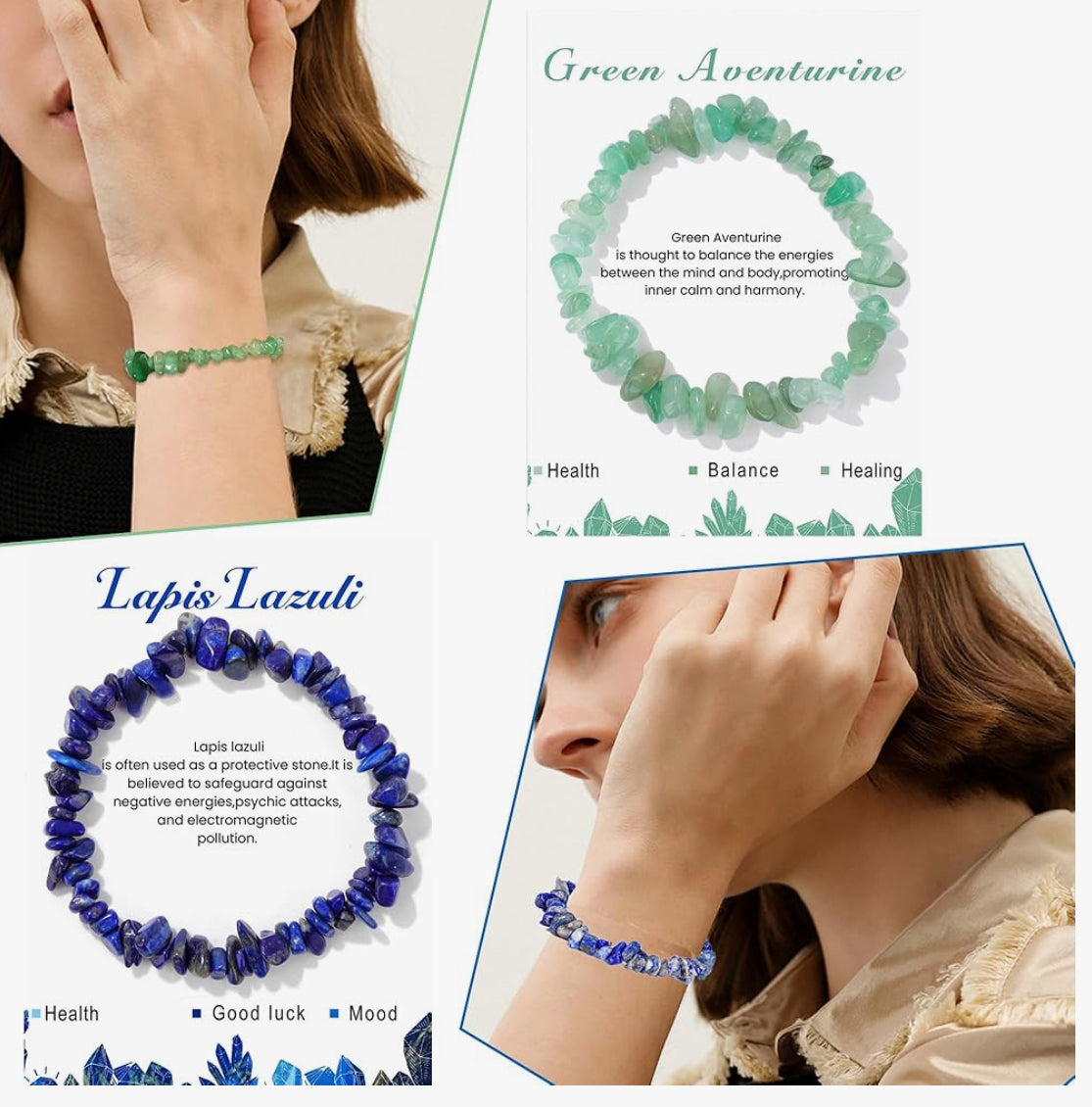 Natural Gemstone Colorful Gravel Bead Bracelets