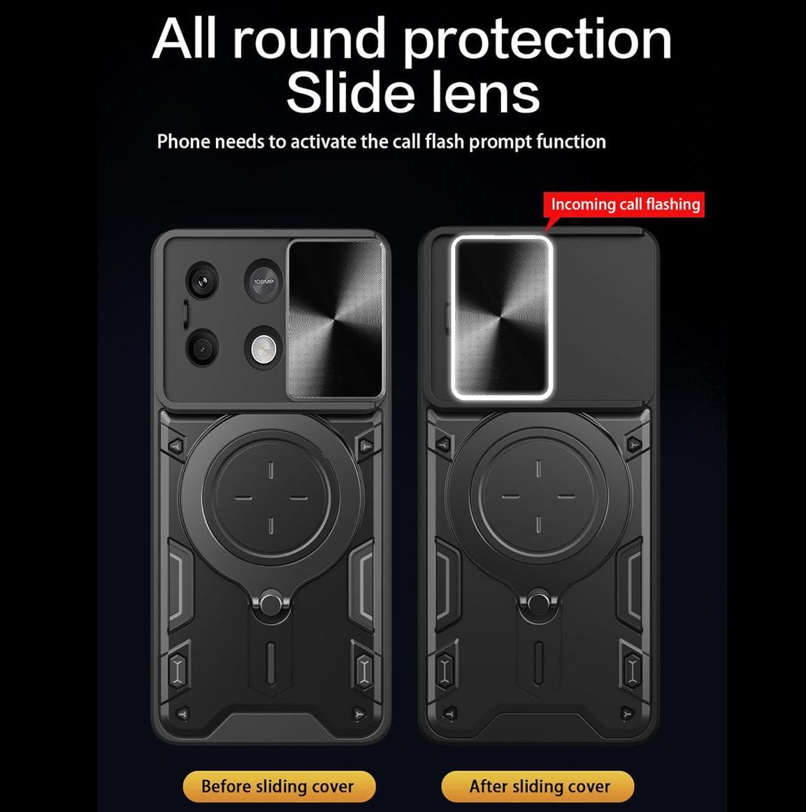 Armor Case Note 13 5G with Kickstand, Military Grade