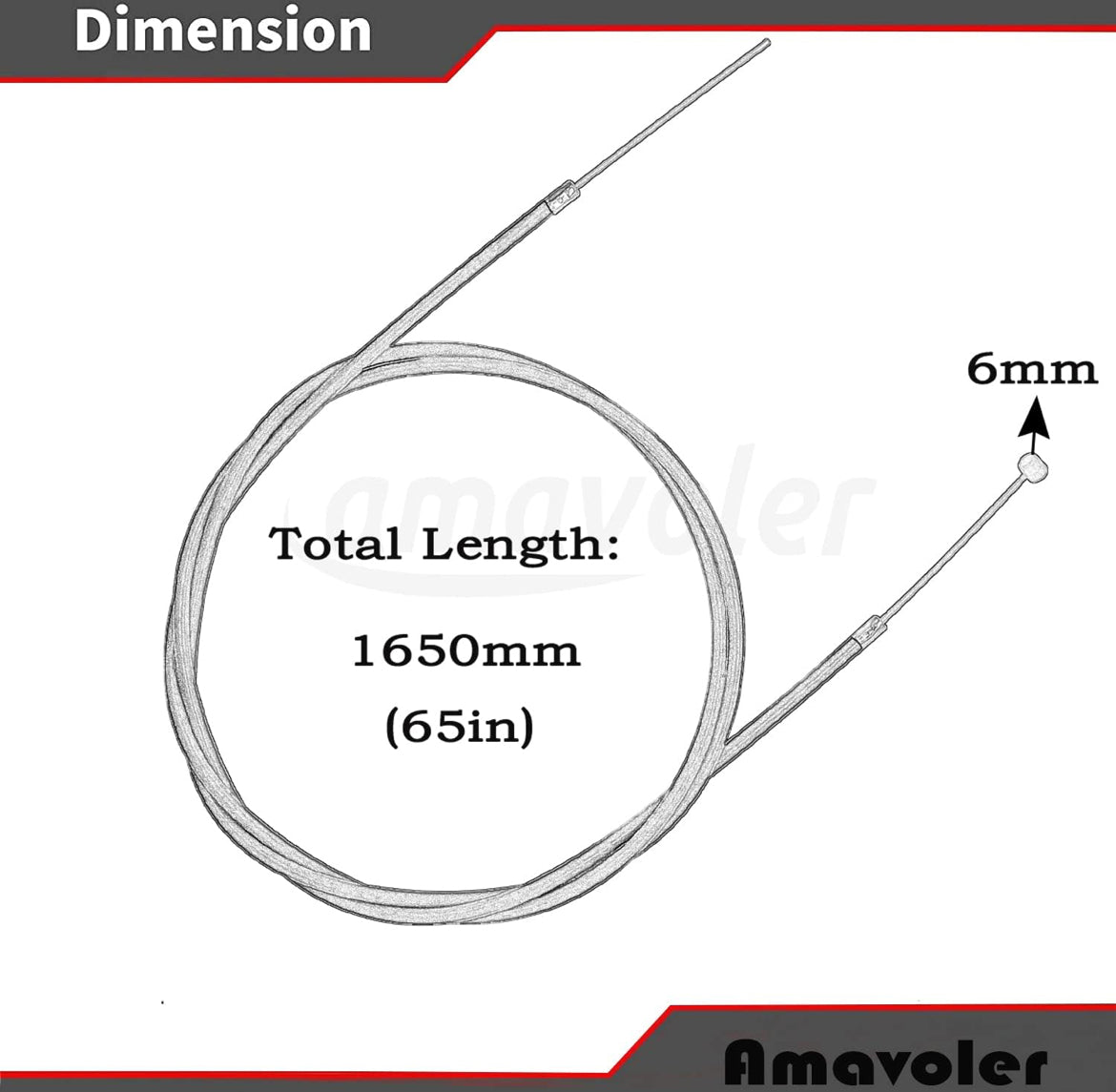 ATV Go Kate Dune Buggie Red 65” Brake Cable