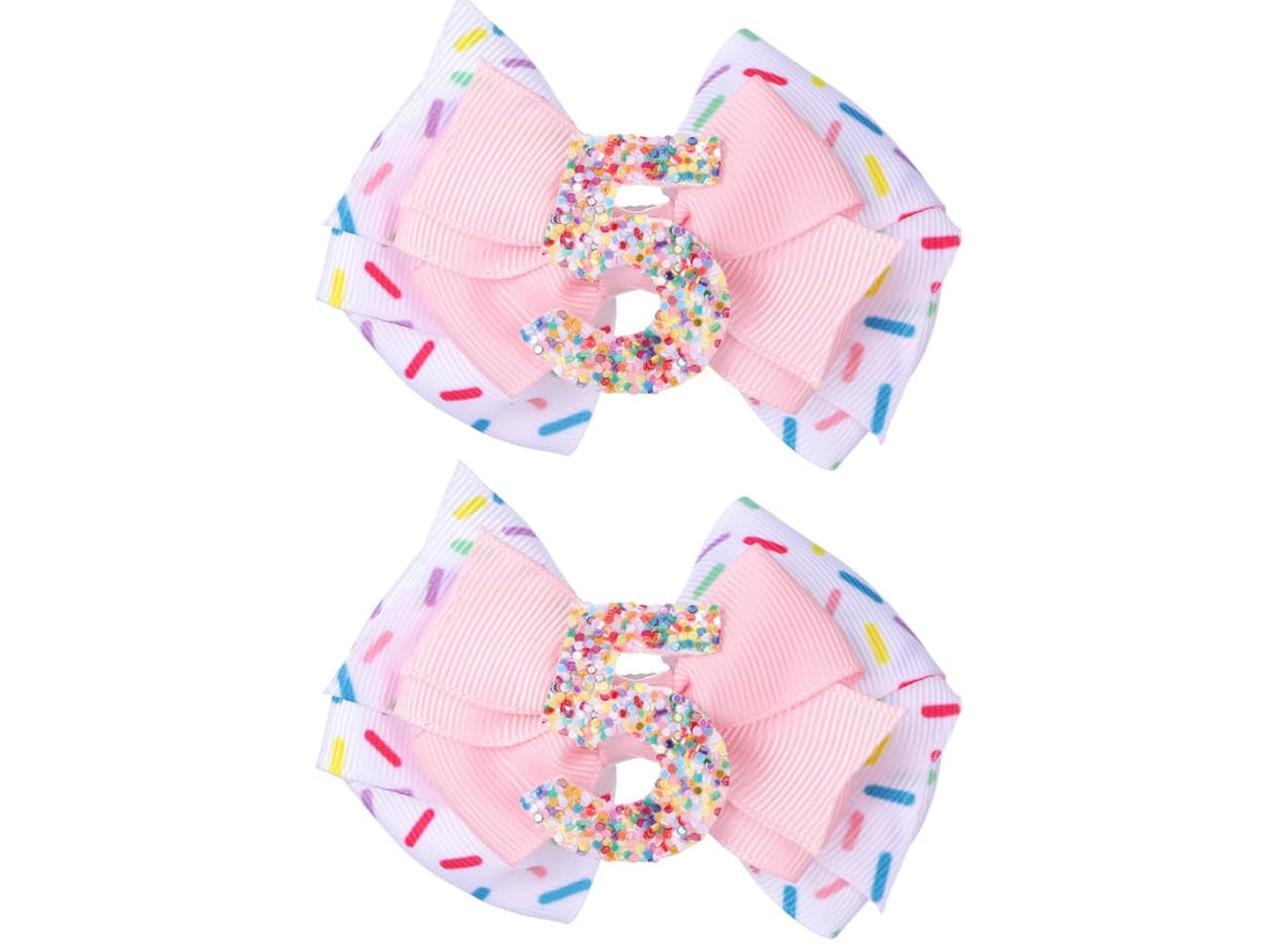 Birthday Hair Bow in Pink