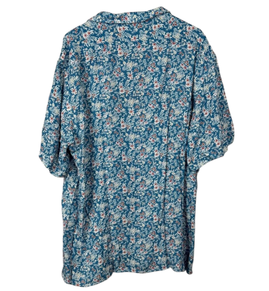 Benson Apparel Aqua Floral Button Down (X-Large)