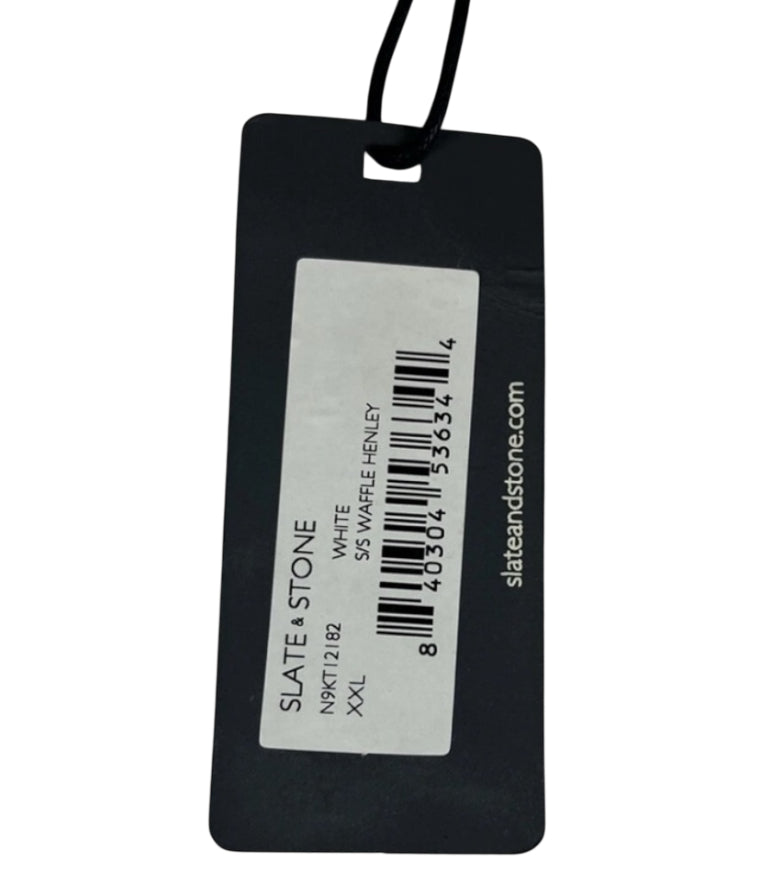 Slate & Stone knit waffle henley in white (XX-Large)