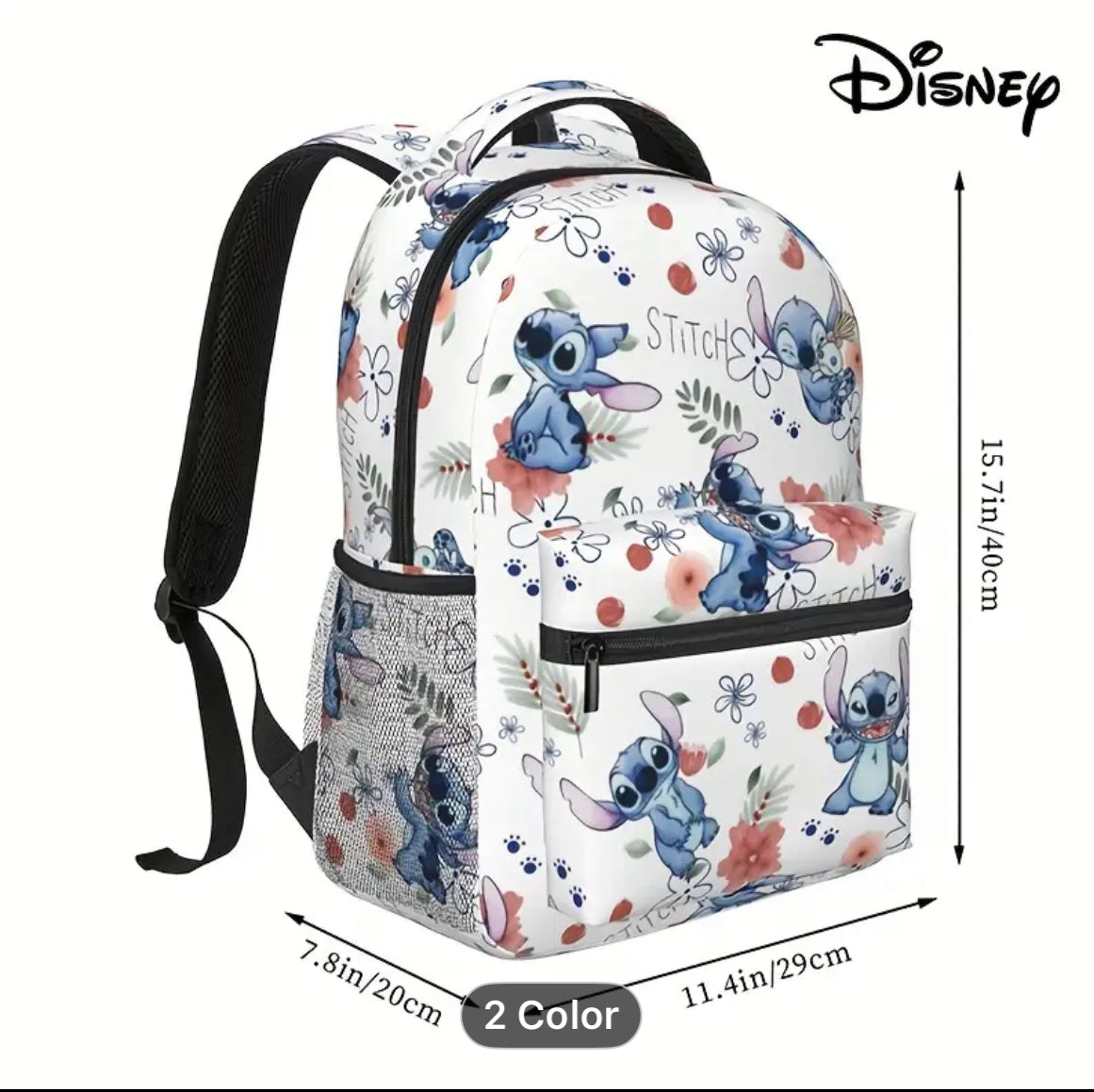 Disney Stitch & Angel Black Backpack