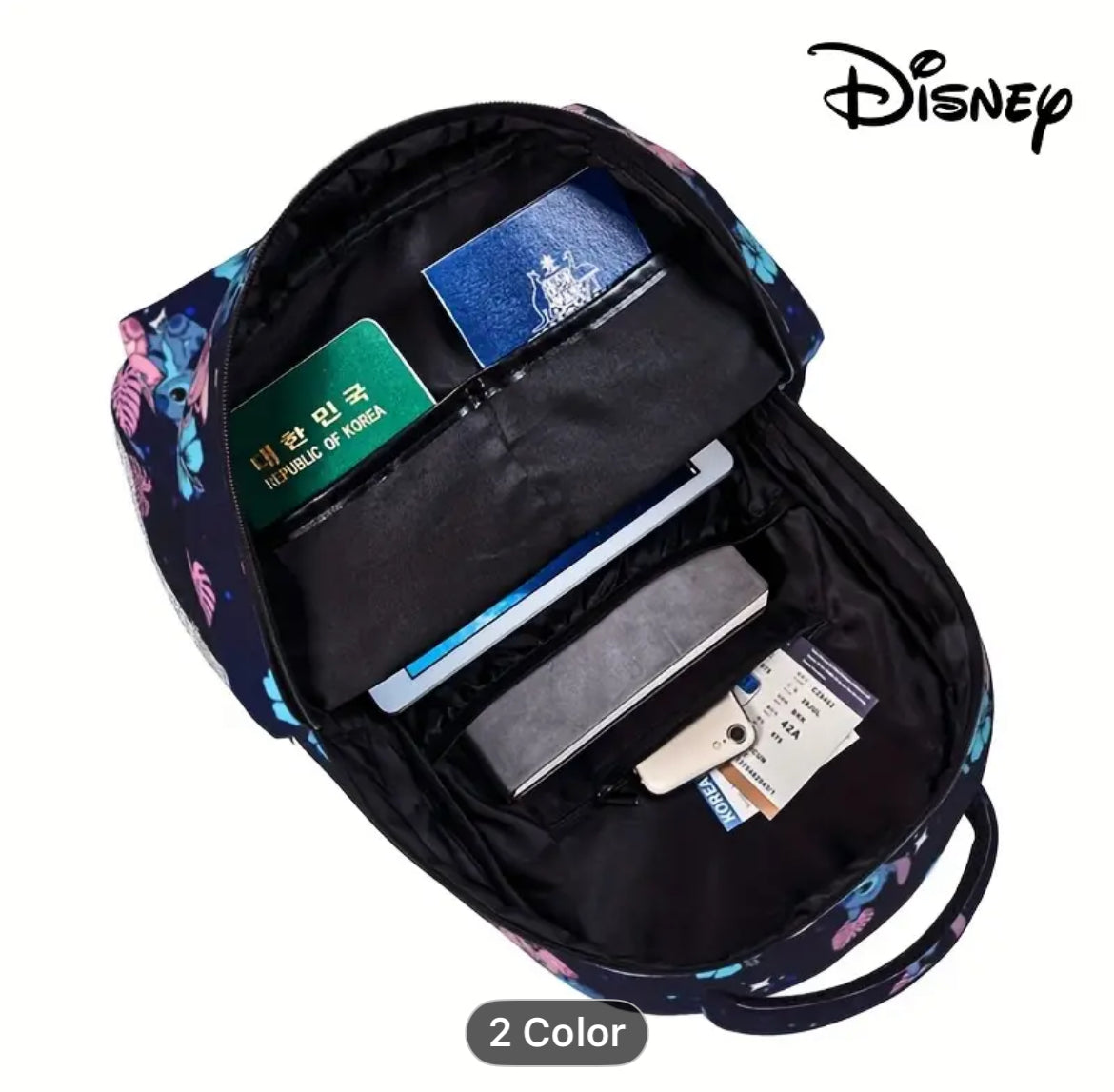 Disney Stitch & Angel Black Backpack