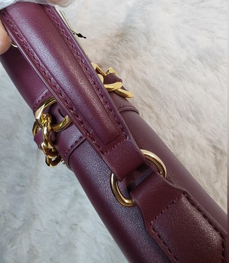 Badgley Mischka Burgundy Leather Purse