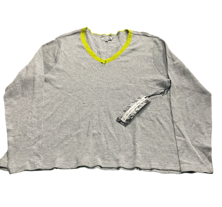 Paper Tee Gray Lace Trimmed Tee (1x)