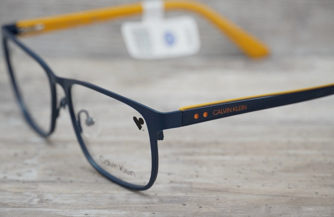 Calvin Klein Black and Yellow Eyeglass Frames