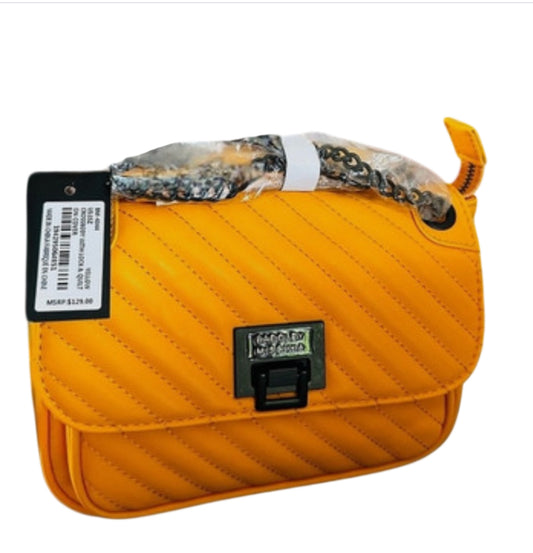 Badgley Mischka Quilted Yellow Crossbody With Lock