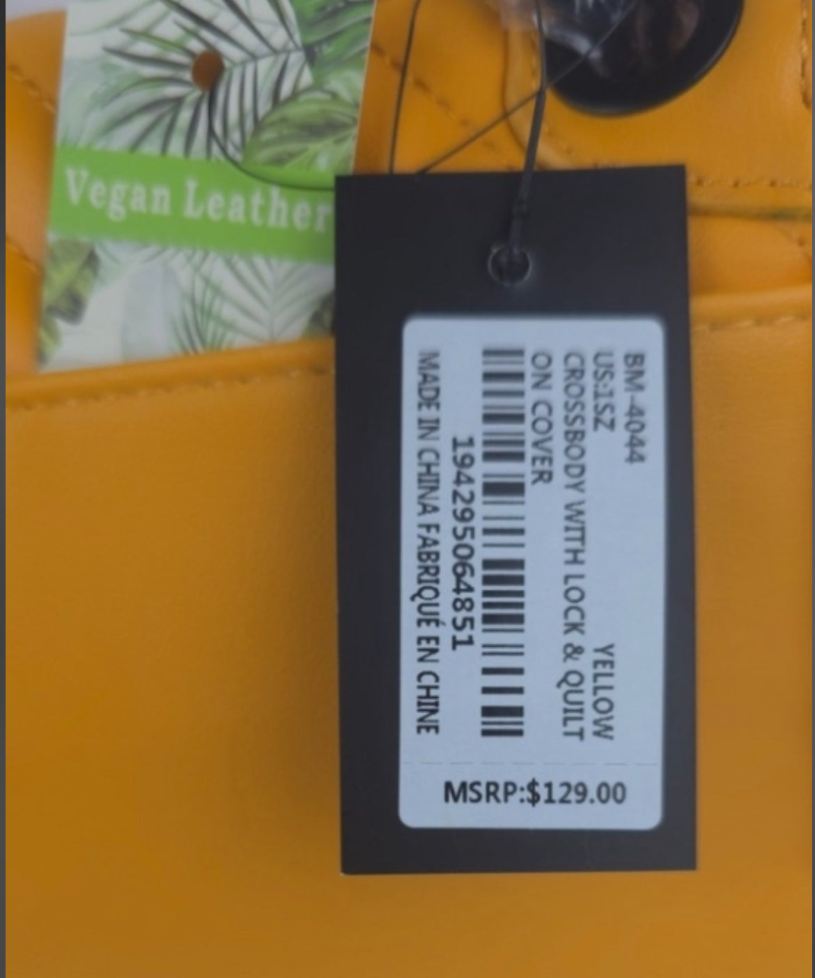 Badgley Mischka Quilted Yellow Crossbody With Lock