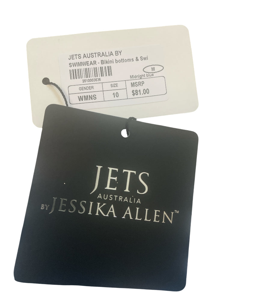 Jets Australia by Jessika Allen Blue Striped Bikini Bottoms.(10)