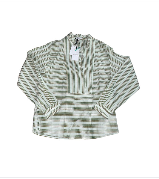 IRIS & INK Sierra Pleated Striped Cotton-Blend Blouse (8)