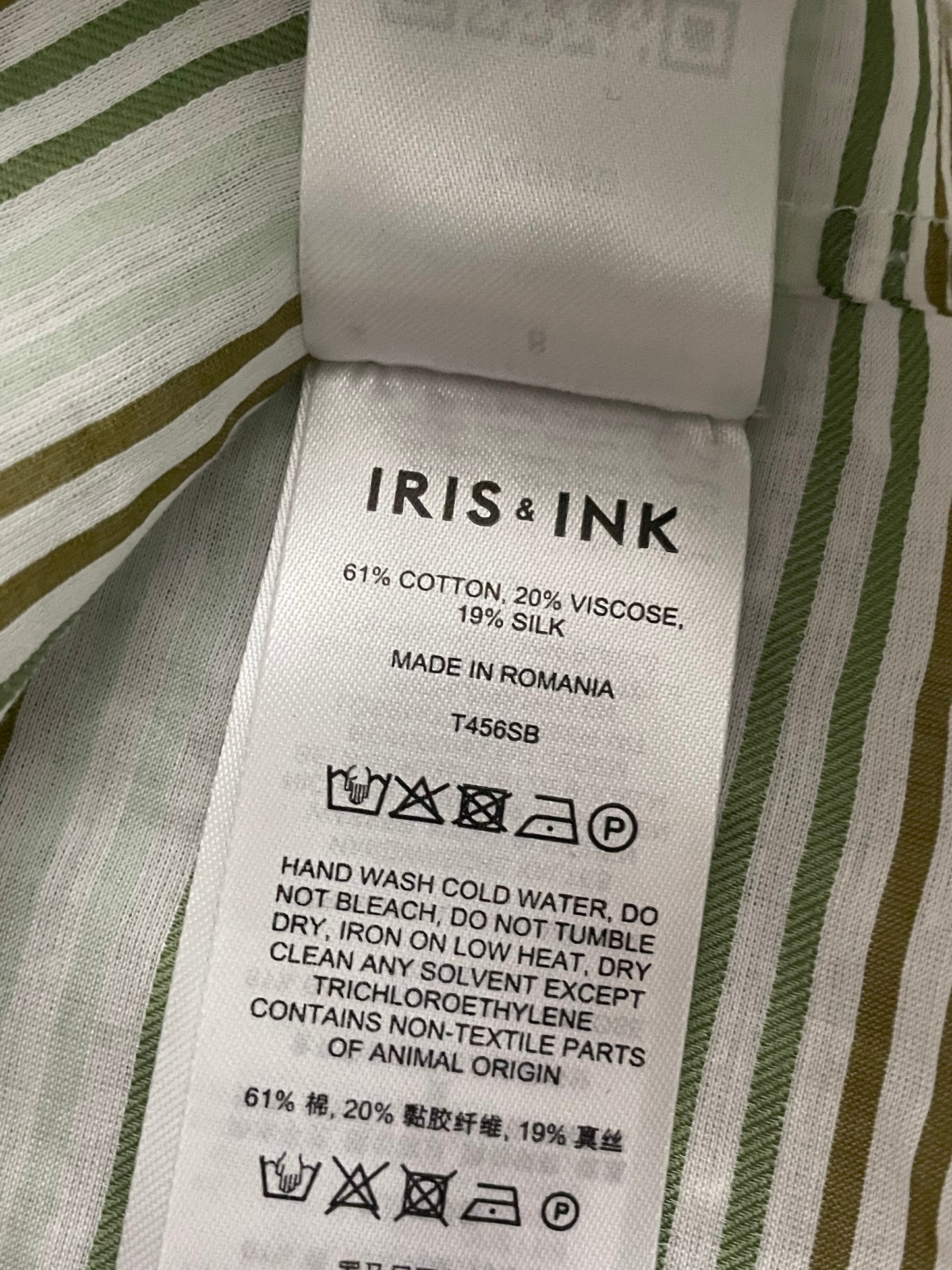 IRIS & INK Sierra Pleated Striped Cotton-Blend Blouse (8)