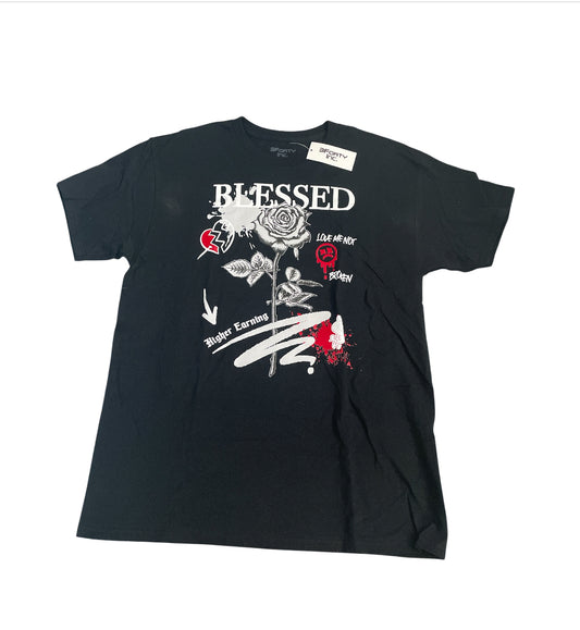 3Forty Inc Blessed Rose Tee (Black)