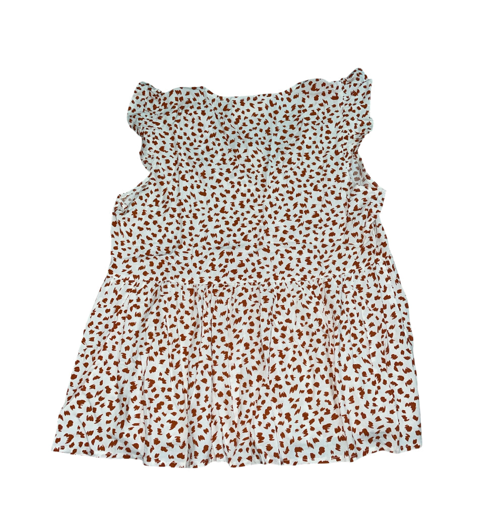 Savanna Jane Ruffle-Sleeve Animal-Style Print Top (Large)