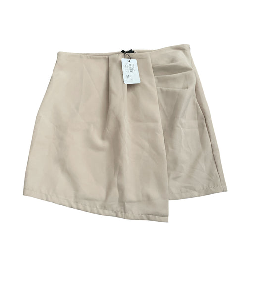 Future Alive Khaki Asymmetrical Hem Lined Pencil Mini Skirt (Large)