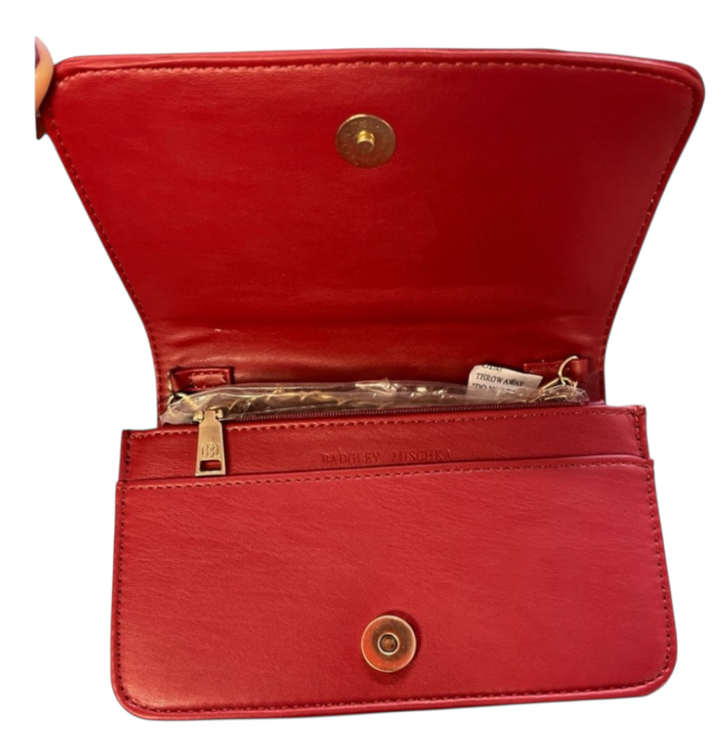 Badgley Mischka Red Debossed Logo Bag