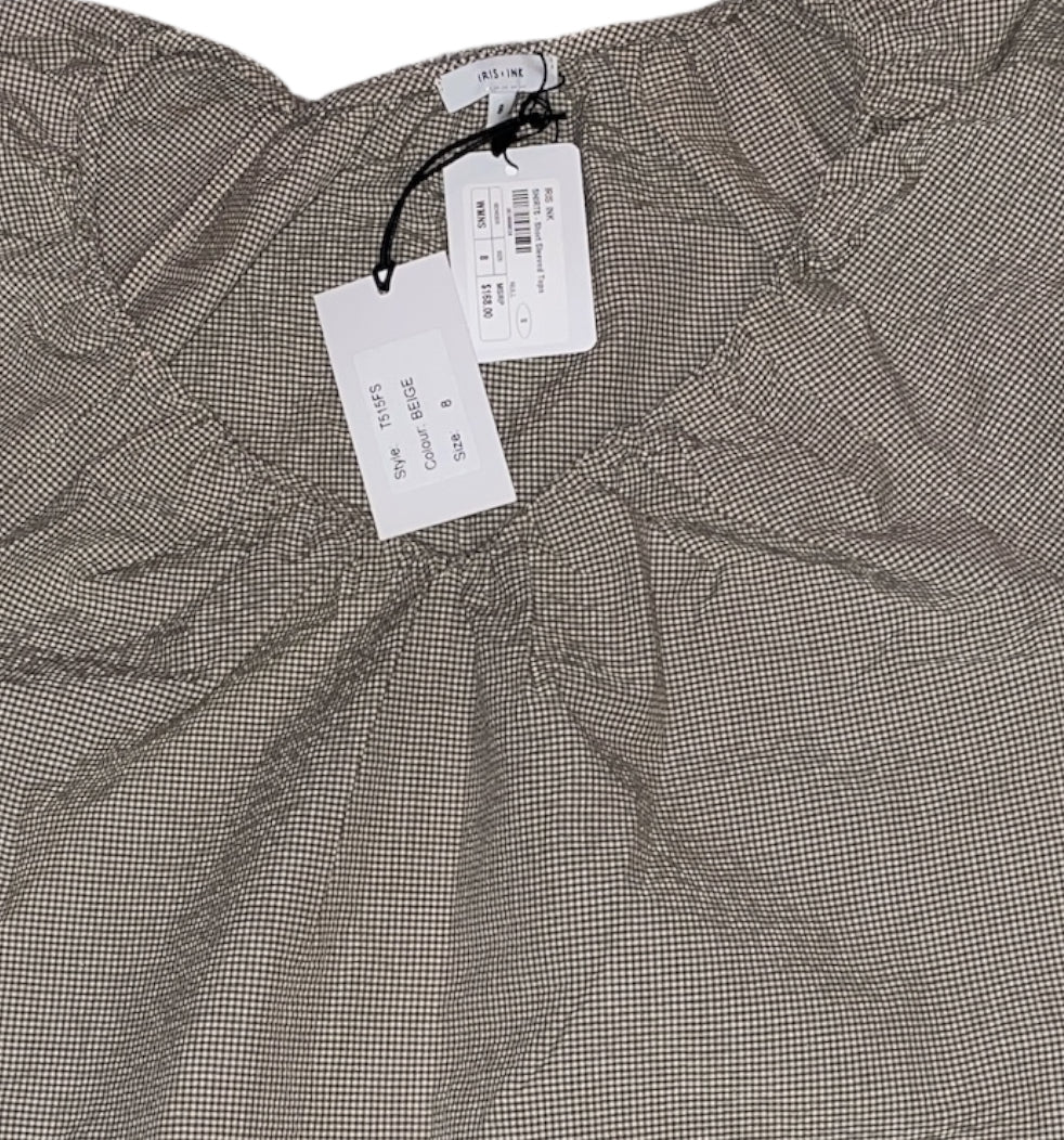 Iris + Ink Vanessa gathered gingham cotton-blend seersucker top (8)