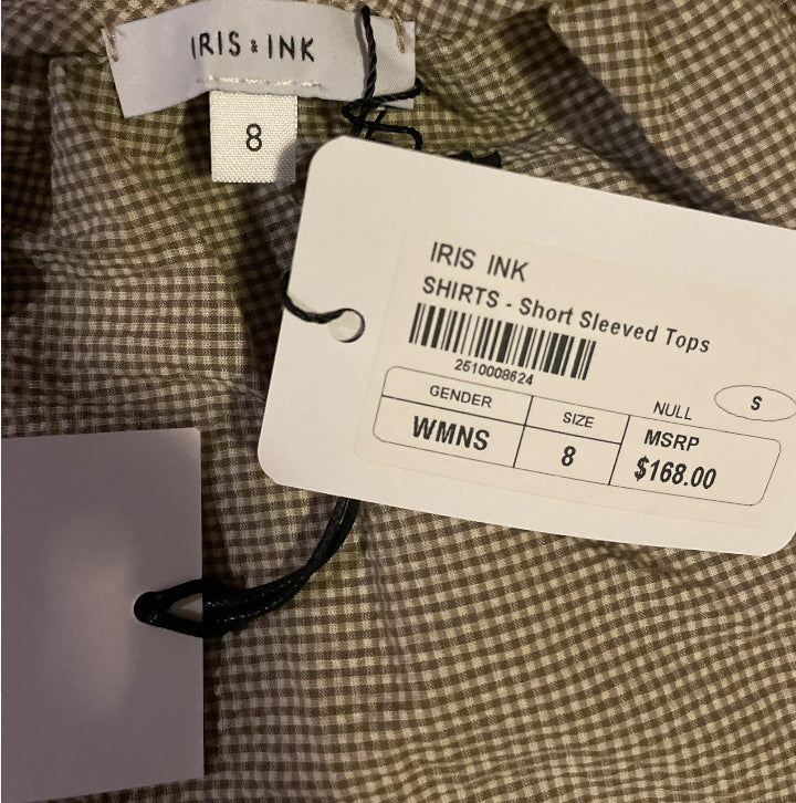 Iris + Ink Vanessa gathered gingham cotton-blend seersucker top (8)