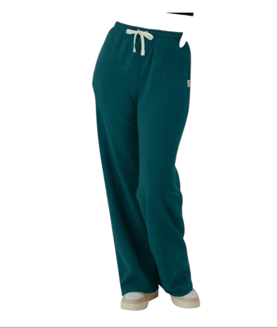 Champion Women's Green Vintage Wash Wide Leg Sweatpants Pants (2x)