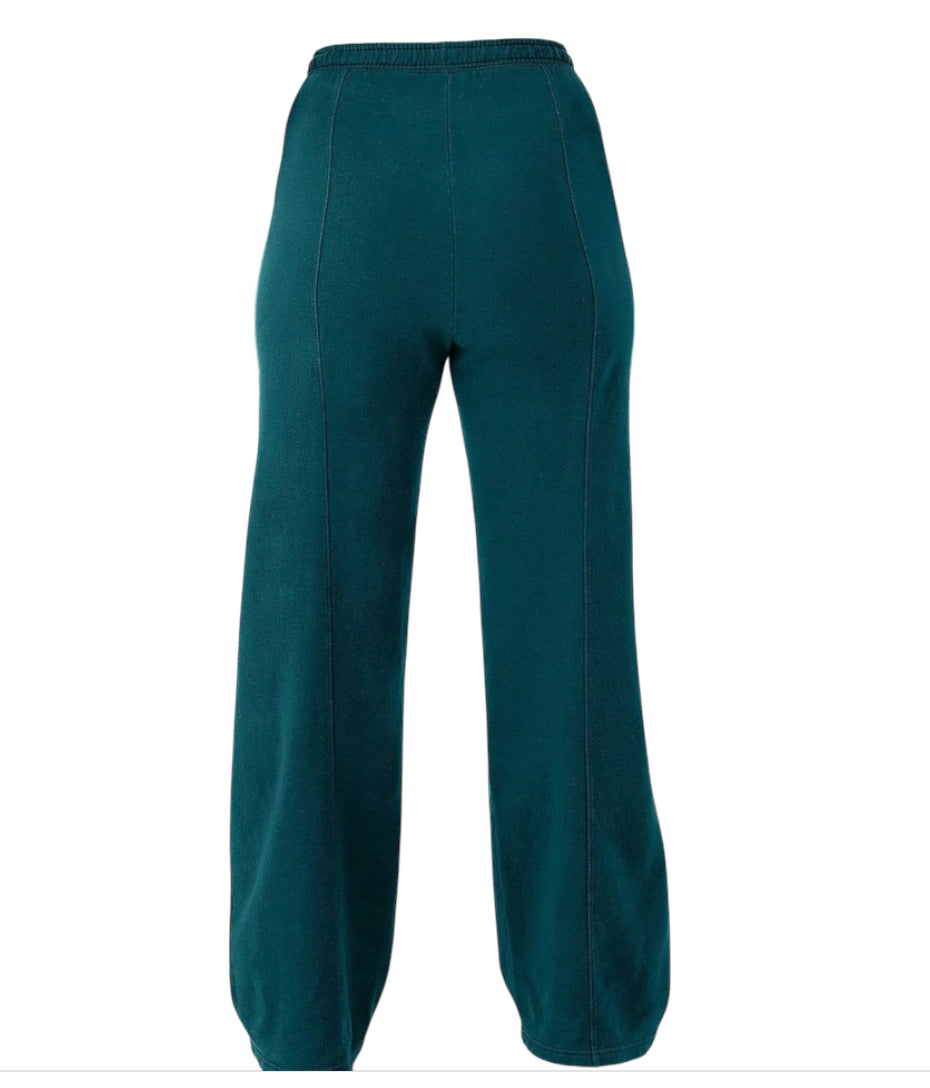 Champion Women's Green Vintage Wash Wide Leg Sweatpants Pants (2x)