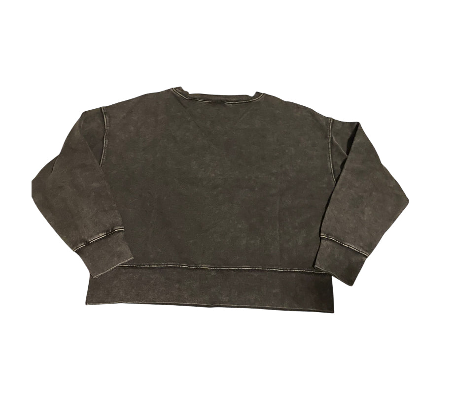 Seint Vintage Dark Gray Cropped Sweatshirt (Large)
