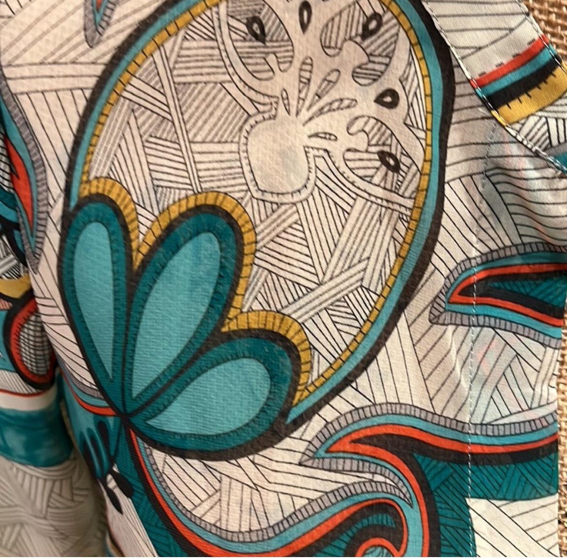 Konrad + Joseph Anthropologie Top Paisley Chiffon V-neck Pullover (Medium)