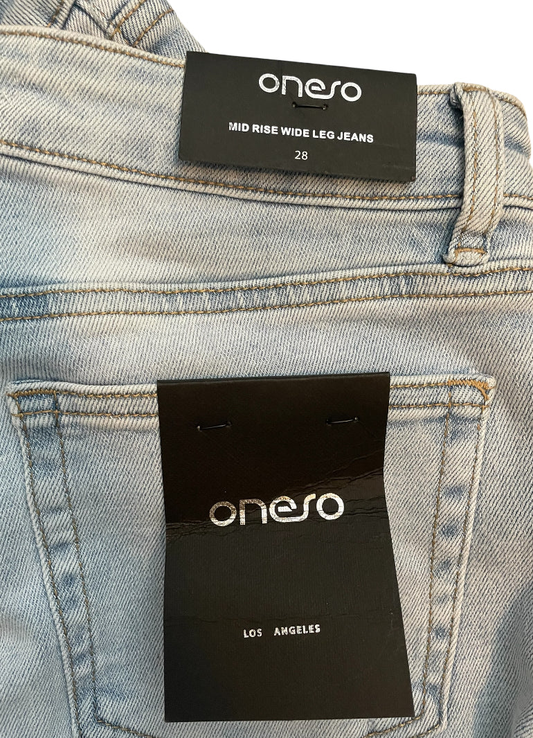 ONESO Wide Leg Jeans High Waisted Stretchy Baggy Jean (28)