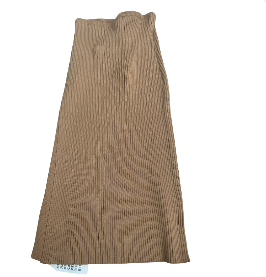 Topshop Ribbed Knee Length Skirt (Small)