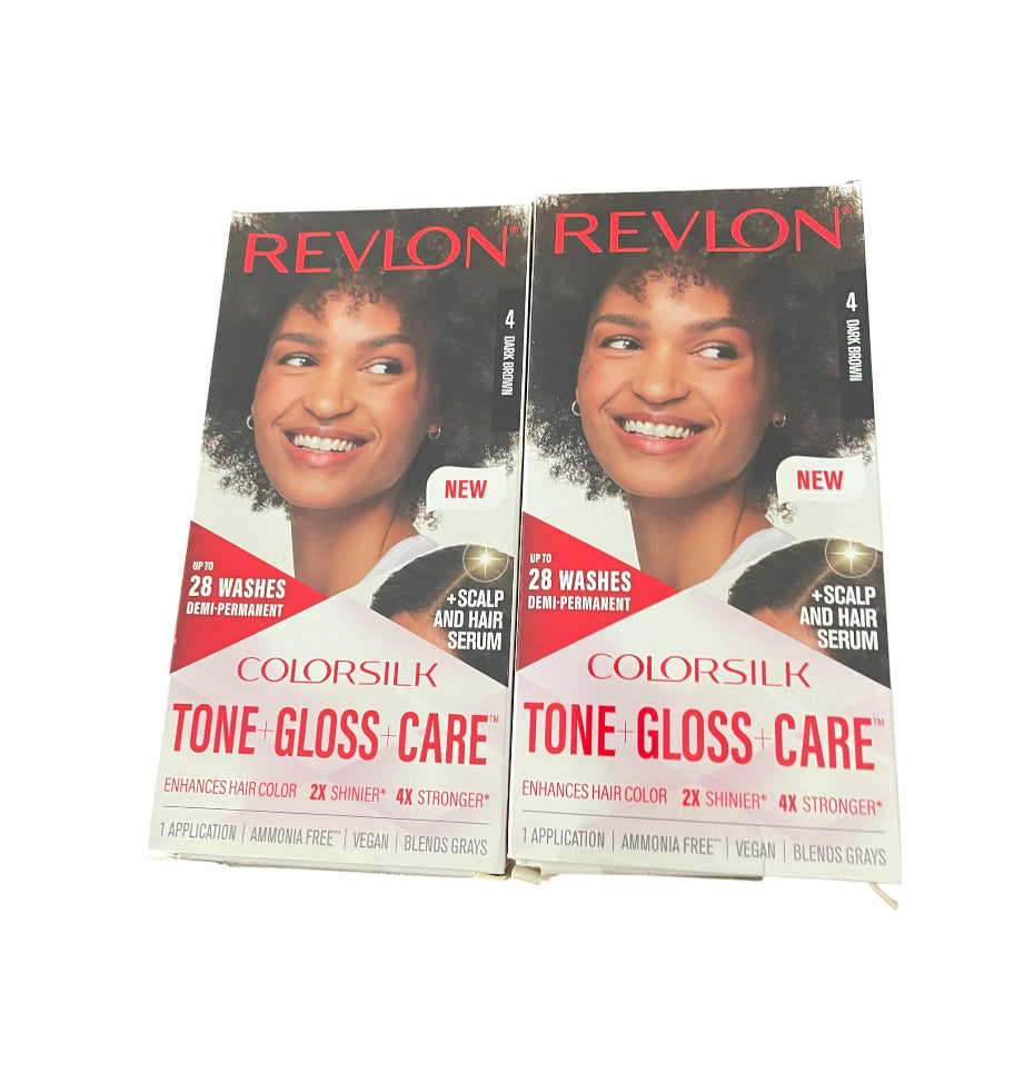 Revlon ColorSilk Tone + Gloss + Care Demi-Permanent Hair Color in the shade #4 Dark Brown