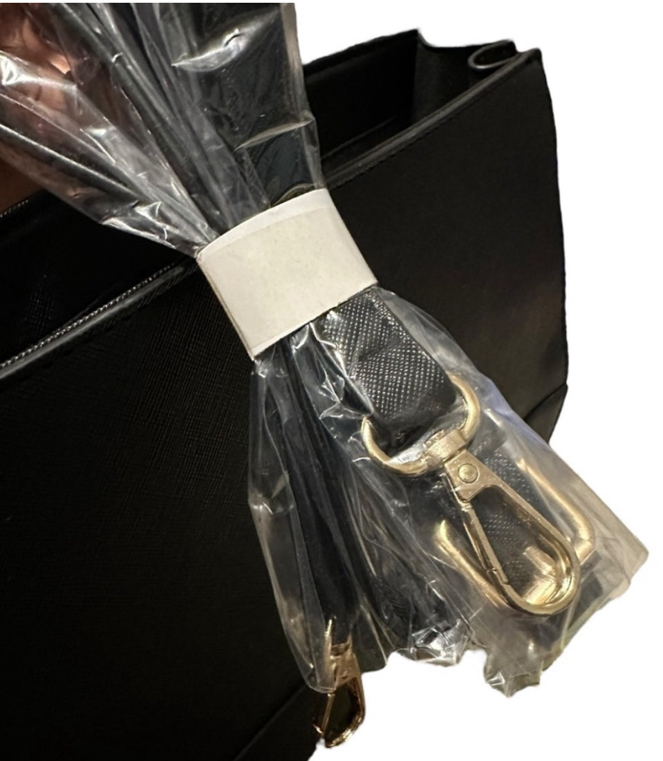 Trina Turk Vegan Leather Black Satchel Crossbody