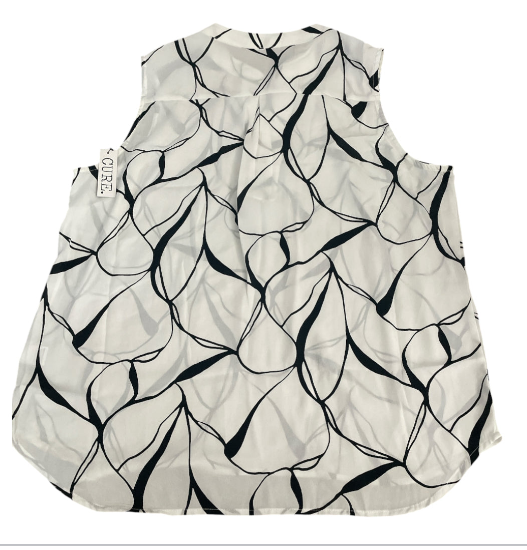 CURE Black & Cream Sleeveless Top (X-Large)