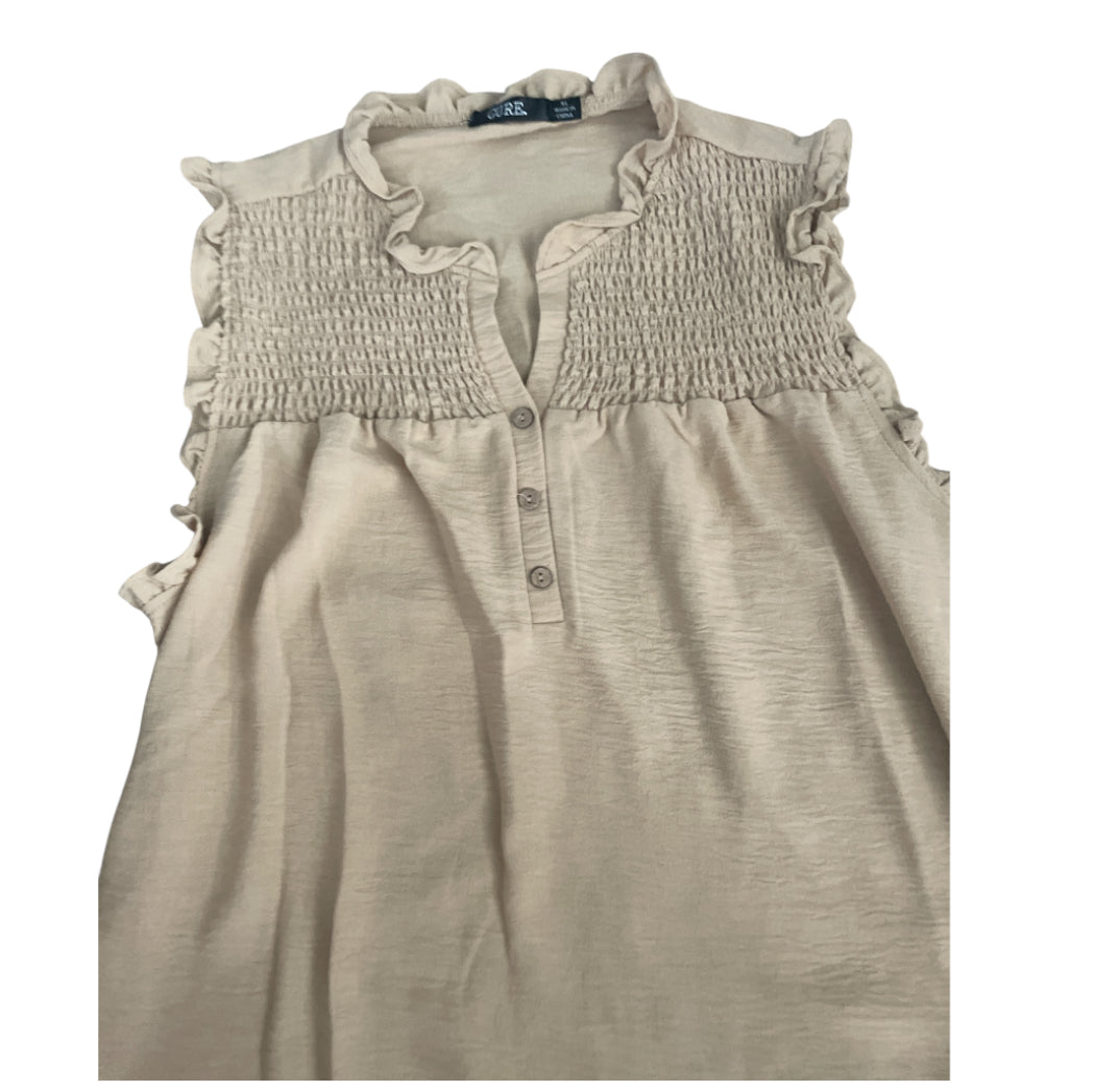 CURE Sleeveless Tan Blouse (X-Large)