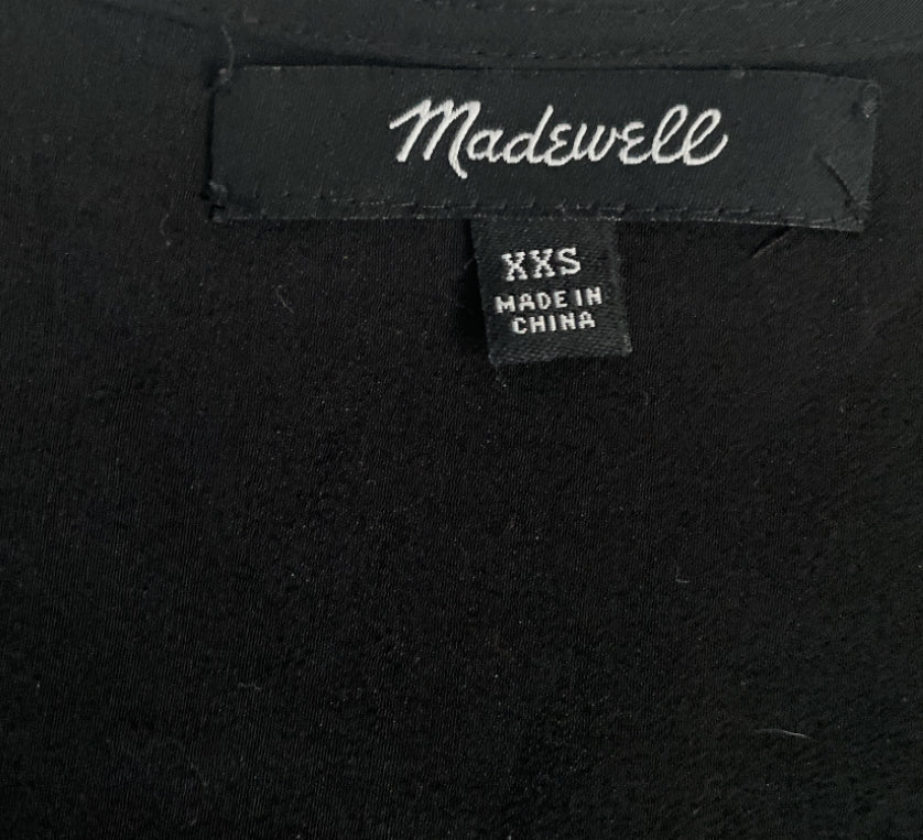 Madewell Silk Wrap Blouse in Black (XX-Small)