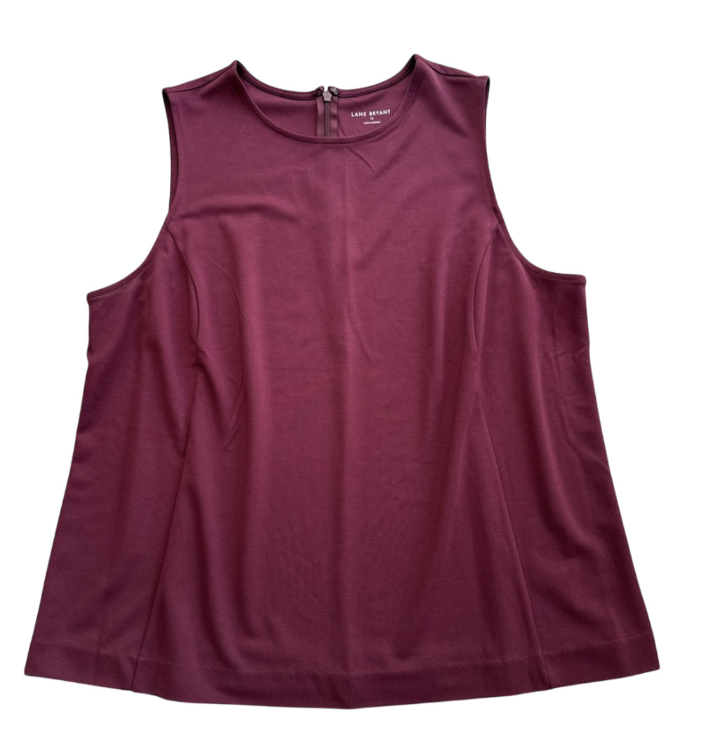 Lane Bryant Burgundy/Wine Ponte Sleeveless Top (16)