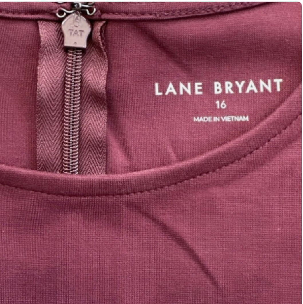 Lane Bryant Burgundy/Wine Ponte Sleeveless Top (16)