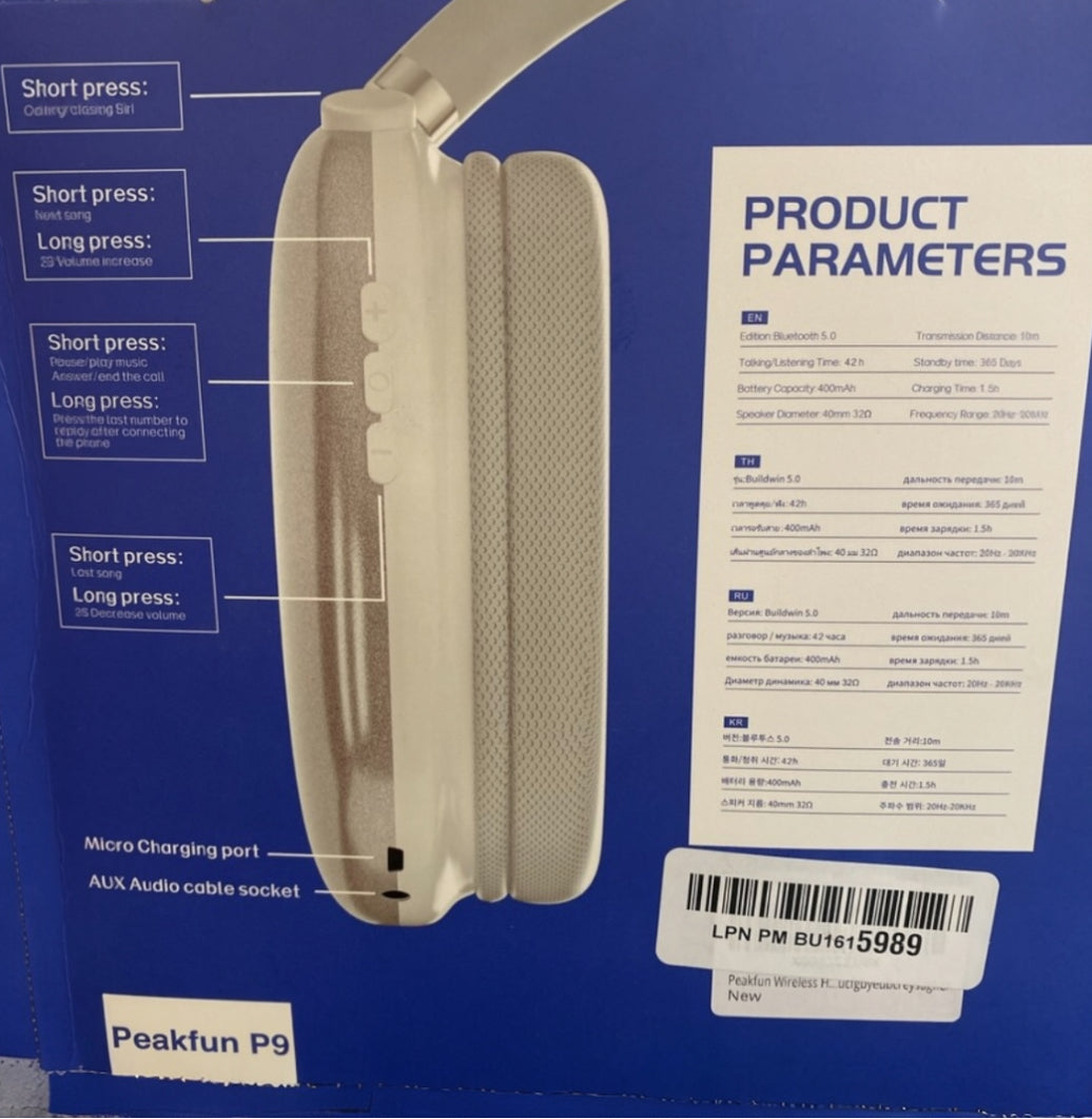 Peakfun P9 wireless headphones