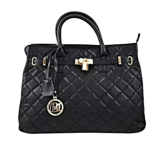 Badgley Mischka Diamond Quilted Tote In Black